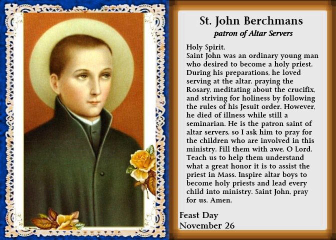 NgÃ y 26.11 KÃ­nh ThÃ¡nh John Berchmans